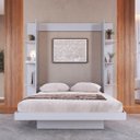 Ver imagem 1 de Cama Casal Articulável Vertical com Estante 140 Vancouver Branco