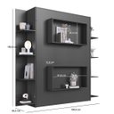Ver imagem 7 de Cama Casal Articulável Vertical com Estante 140 Vancouver Cinza/Grafite