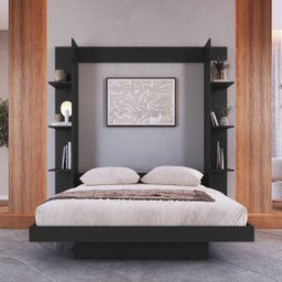 Cama Casal Articulável Vertical com Estante 140 Vancouver - 2