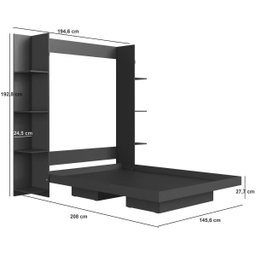 Cama Casal Articulável Vertical com Estante 140 Vancouver - 5