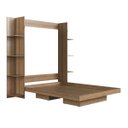 Ver imagem 4 de Cama Casal Articulável Vertical com Estante 140 Vancouver Marrom/Mel