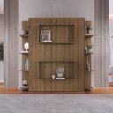 Ver imagem 3 de Cama Casal Articulável Vertical com Estante 140 Vancouver Marrom/Mel