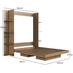 Cama Casal Articulável Vertical com Estante 140 Vancouver - 5