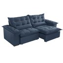 Ver imagem 2 de Sofa Retratil e Reclinavel Alice 230cm Braço 25 Cm em Linho Meu Sofá Online