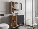 Ver imagem 2 de Conjunto Gabinete para Banheiro Ibiza Preto Fosco/naturalle - Bechara