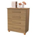 Ver imagem 1 de Cômoda para Quarto Mdf 4 Gavetas Fundas Suiça Basoto Brasil