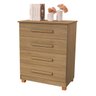 Cômoda para Quarto Mdf 4 Gavetas Fundas Suiça Basoto Brasil - 1