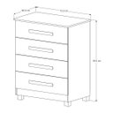 Ver imagem 3 de Cômoda para Quarto Mdf 4 Gavetas Fundas Suiça Basoto Brasil