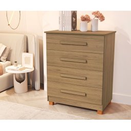 Cômoda para Quarto Mdf 4 Gavetas Fundas Suiça Basoto Brasil - 2