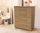 Ver imagem 2 de Cômoda para Quarto Mdf 4 Gavetas Fundas Suiça Basoto Brasil