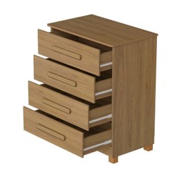 Cômoda para Quarto Mdf 4 Gavetas Fundas Suiça Basoto Brasil - 4