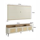 Ver imagem 3 de Rack com Painel para TV Bend 220cm MDF Porta Sextavada Louro e Luna com Preto Casa Lar Shop