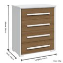 Ver imagem 2 de Cômoda Grande com 4 Gavetas Angra Rimo - Branco/Jequitibá