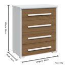 Ver imagem 2 de Cômoda Grande com 4 Gavetas Angra Rimo - Branco/jequitibá