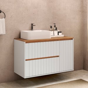 Gabinete de Banheiro 2 Portas 1 Gaveta 100cm Toronto Yescasa