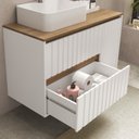 Ver imagem 5 de Gabinete de Banheiro 2 Portas 1 Gaveta 100cm Toronto Yescasa Branco/Carvalho