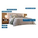 Ver imagem 3 de Painel Cama Box Madeirado Casal Everest Plus c/ 2 Mesas e 2 Gavetas Cumaru/Fendi 25 - Novo Horizonte