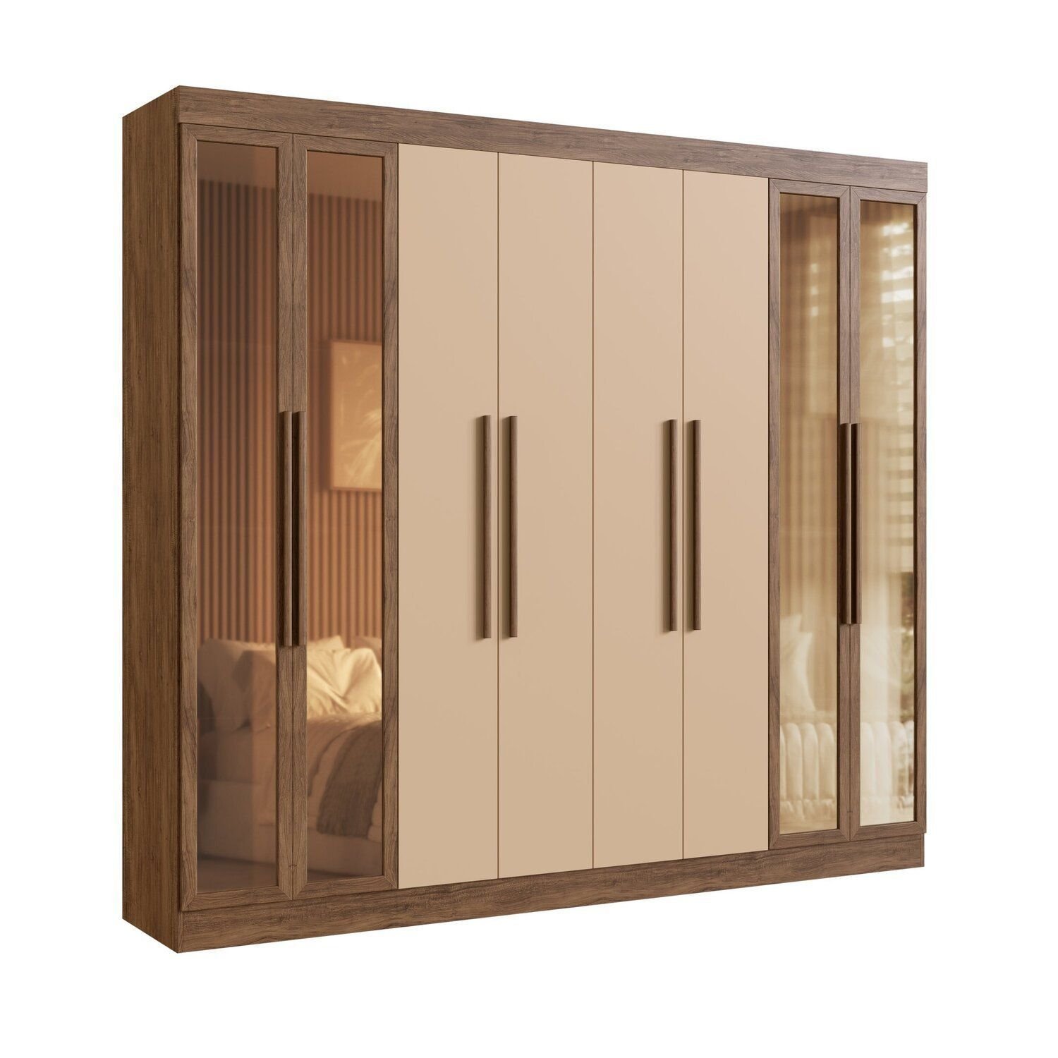 Guarda Roupa Casal 100% Mdf Chicago 68500 8 Portas 4 Gavetas - 2