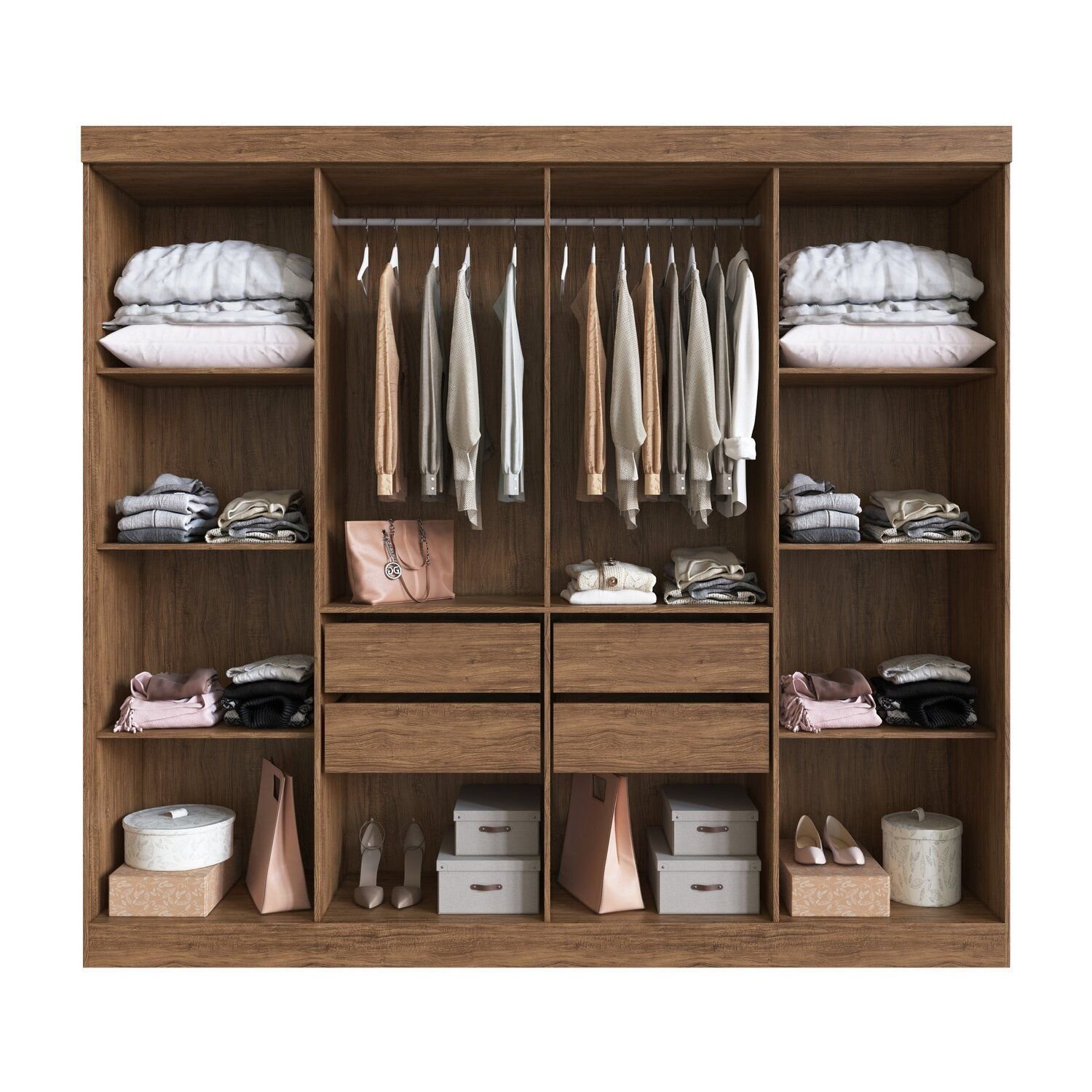 Guarda Roupa Casal 100% Mdf Chicago 68500 8 Portas 4 Gavetas - 4
