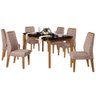 Mesa de Jantar Sicília com 6 Cadeiras Moema em Veludo DJ Móveis - 2