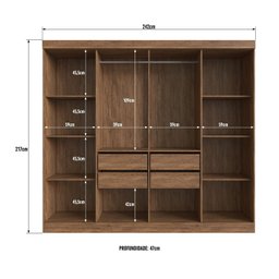 Guarda Roupa Casal 100% Mdf Chicago 68500 8 Portas 4 Gavetas - 5
