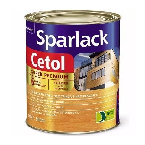 Verniz Cetol Canela Brilhante Sparlack Externo / Interno 900ml