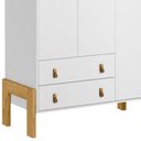 Ver imagem 3 de Guarda-roupa Qmovi com Nicho Fantasia 3 Portas 2 Gavetas Branco Acetinado