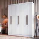 Ver imagem 4 de Guarda Roupa Casal 100% Mdf New York 21706 6 Portas 2 Gavetas