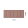 Cabeceira Painel Riscada Estofada para Cama de Casal 1,40 - Rose - 3
