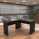 Ver imagem 2 de Kit 4 Peças com Mesa para Escritório em L, Gaveteiro e 2 Armários