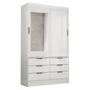 Ver imagem 3 de Guarda-Roupa Casal com Espelhos 2 Portas de Correr 4 Gavetas Sevilha Branco
