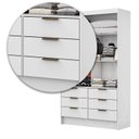 Ver imagem 6 de Guarda-Roupa Casal com Espelhos 2 Portas de Correr 4 Gavetas Sevilha Branco