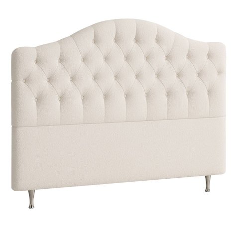 Cabeceira Cama Box Casal 140 Cm Dunas Bouclé Off White - Nexta Casa