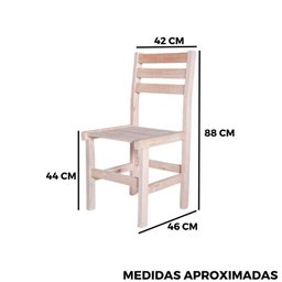 Cadeira Fixa de Madeira Maciça - sem Estofado - 6