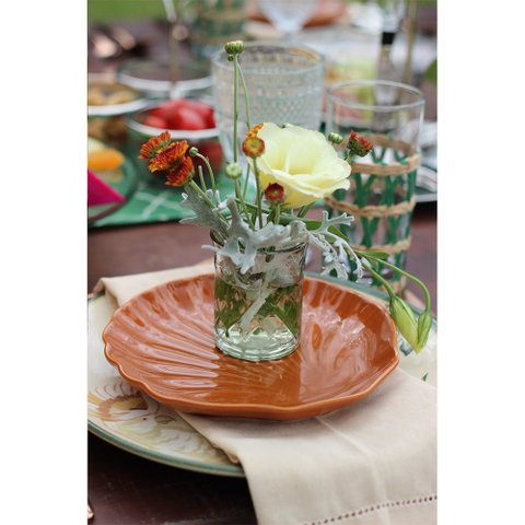 Vaso/Cachepot em Vidro Transparente Trabalhado A8XD6 cm