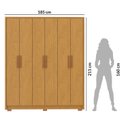 Ver imagem 4 de Guarda-Roupa Casal 6 Portas 2 Gavetas MDF Zurique Marrom/Cerejeira