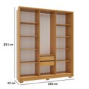 Ver imagem 7 de Guarda-Roupa Casal 6 Portas 2 Gavetas MDF Zurique Marrom/Cerejeira