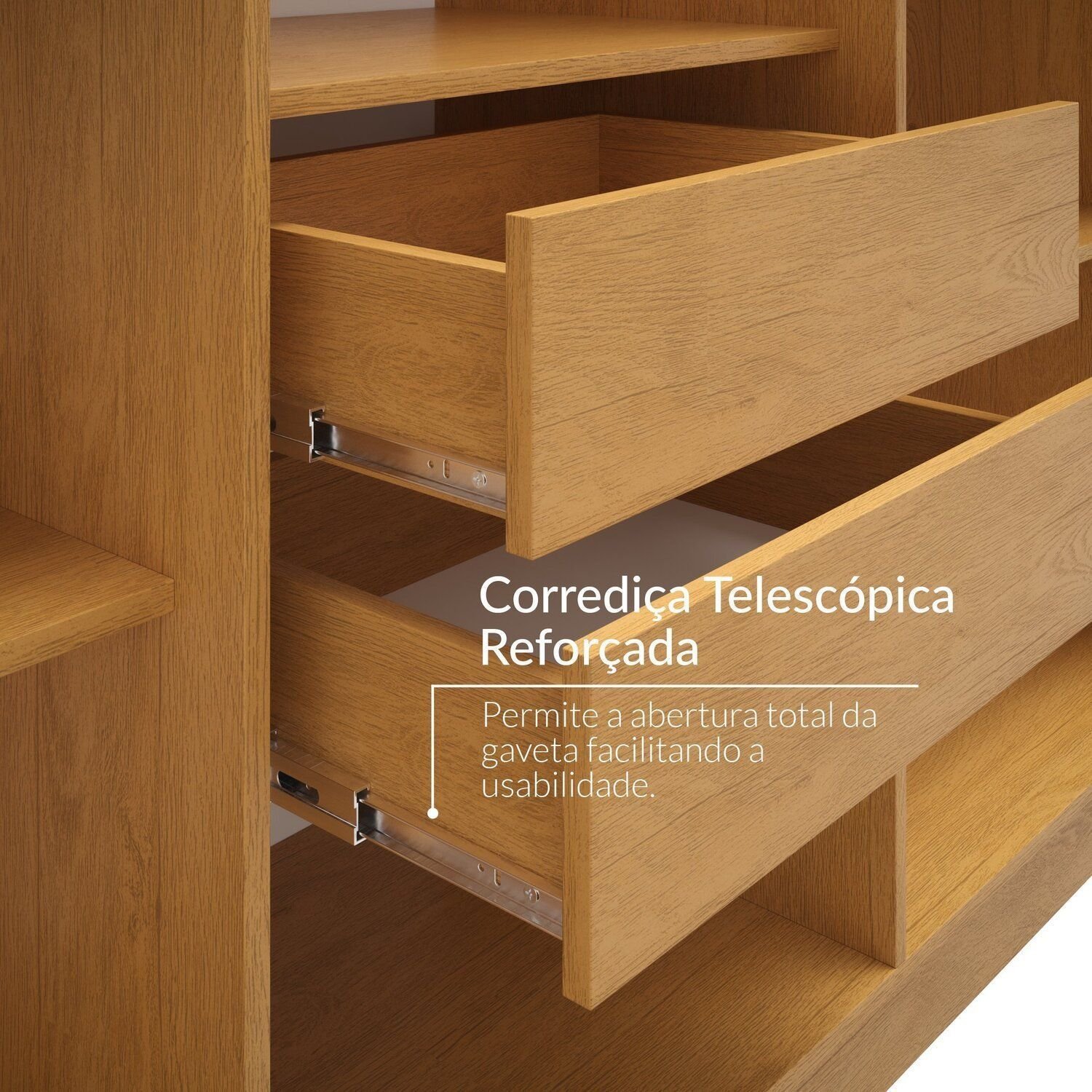 Guarda-Roupa Casal 6 Portas 2 Gavetas MDF Zurique Marrom/Cerejeira