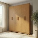Ver mais imagens de Guarda-Roupa Casal 6 Portas 2 Gavetas MDF Zurique Marrom/Cerejeira