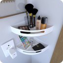 Ver imagem 1 de Kit 2 Prateleiras de Canto para Quarto Inox Branca Multiuso