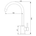 Ver imagem 2 de Torneira Inox Cozinha Bancada,Bica Alta Monocomando Linha Inox Cromado Grascan
