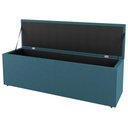 Ver imagem 3 de Kit Cabeceira e Baú Cama Box Casal Grace 140cm Suede Turquesa - Desk Design