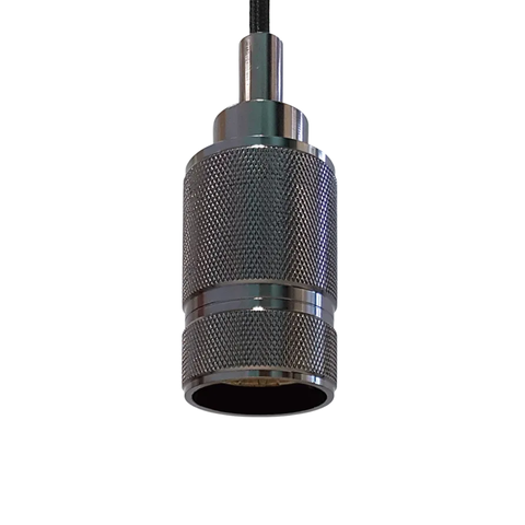 Pendente Luxo Soquete E27 Alumínio Detalhado Preto Pérola com Lâmpada de Filamento Led G80