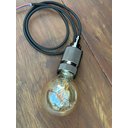 Ver imagem 2 de Pendente Luxo Soquete E27 Alumínio Detalhado Preto Pérola com Lâmpada de Filamento Led G80