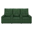 Ver imagem 1 de Poltrona Reclinável para Cinema Parma 3 Lugares Baú Usb Pu Verde Musgo Fh1 - D'Rossi