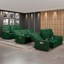 Ver imagem 6 de Poltrona Reclinável para Cinema Parma 3 Lugares Baú Usb Pu Verde Musgo Fh1 - D'Rossi