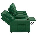 Ver imagem 4 de Poltrona Reclinável para Cinema Parma 3 Lugares Baú Usb Pu Verde Musgo Fh1 - D'Rossi