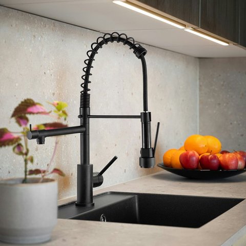 Torneira Misturador Inox Gourmet, Cozinha Bancada com Ducha Linha Inox Grascan