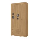 Ver imagem 2 de Guarda-roupa Infantil 92cm com Vidro 3 Portas e 2 Gavetas Sonho Multimóveis Mp4472 Madeirado