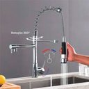 Ver imagem 6 de Torneira Misturador Inox Gourmet,cozinha Bancada com Ducha Linha Inox Cromada Grascan